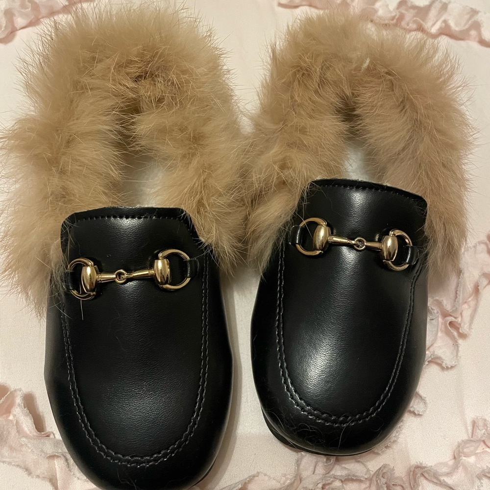 Toddler girl faux fur loafer